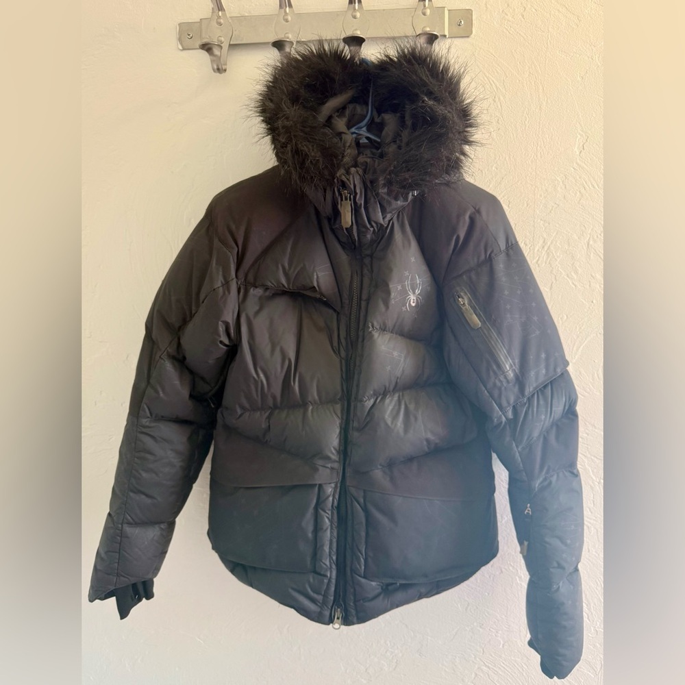 Spyder Down Black Ski/Snowboard Jacket Spyder XT 10000mm with avalanche RECCO.